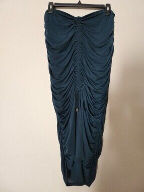 Inc International Concepts Ruched Midi Skirt Green M